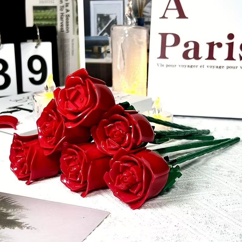 Roses Décoratives à Monter – Blocs de Construction Design (Amour Éternel)